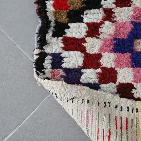 Handmade Colorful Moroccan Boucherouite Rug with Geometric Patchwork - Image 3