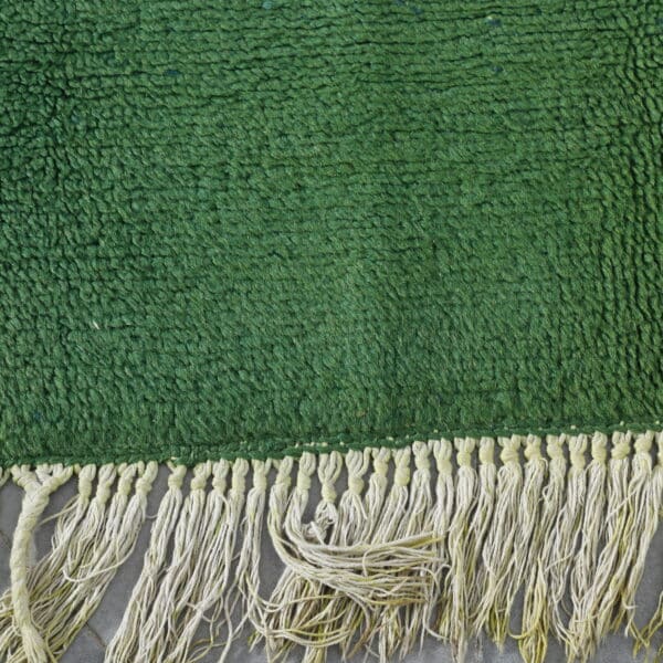 Handmade Green Moroccan Beni Ouarain Rug with Minimalist Berber Symbols - Image 3