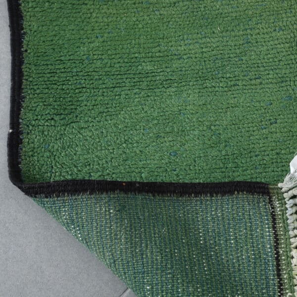 Handmade Green Moroccan Beni Ouarain Rug with Minimalist Berber Symbols - Image 5