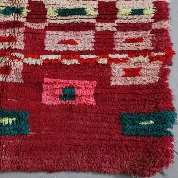 Handmade Colorful Moroccan Boucherouite Rug with Geometric Patchwork - Image 4