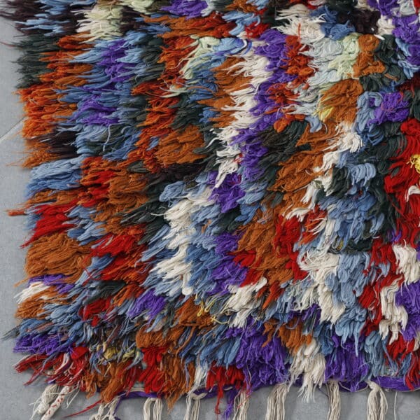 Handmade Colorful Moroccan Boucherouite Shag Rug - Image 4
