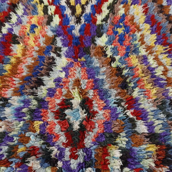 Handmade Colorful Moroccan Boucherouite Shag Rug - Image 3
