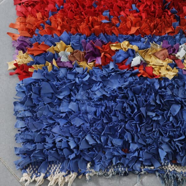 Large Handmade Colorful Moroccan Boucherouite Shag Rug - Image 5