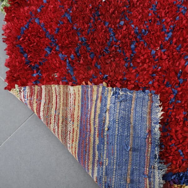 Large Handmade Colorful Moroccan Boucherouite Shag Rug - Image 3