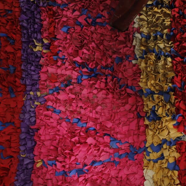 Large Handmade Colorful Moroccan Boucherouite Shag Rug - Image 2