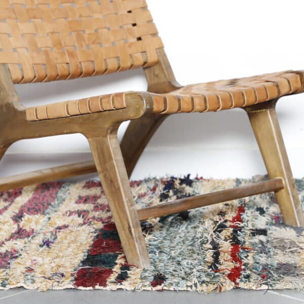 Large Handmade Colorful Moroccan Boucherouite Rug with Stripes and Checks - Image 3