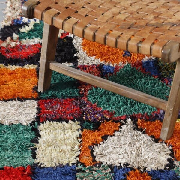 Handmade Colorful Moroccan Boucherouite Rug with Abstract Patchwork - Image 2