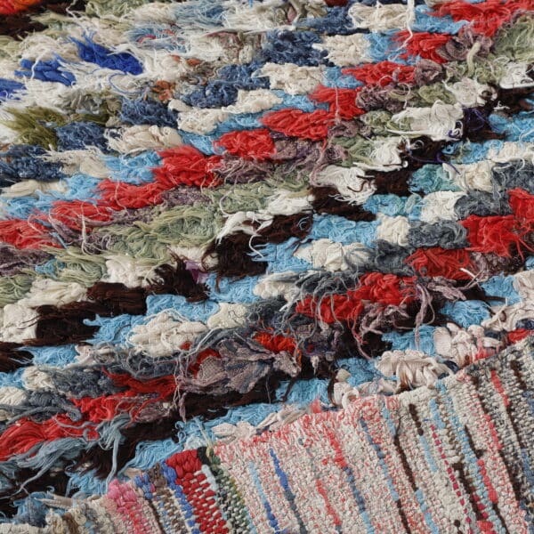 Handmade Colorful Moroccan Boucherouite Runner Rug - Image 2