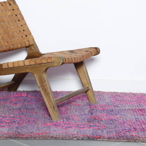 Large Handmade Colorful Moroccan Beni Ourain Rug with Geometric Motifs - Image 2