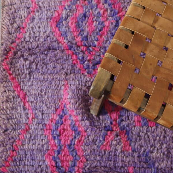 Large Handmade Colorful Moroccan Beni Ourain Rug with Geometric Motifs - Image 6