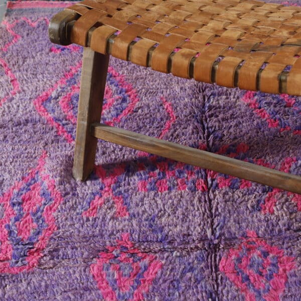 Large Handmade Colorful Moroccan Beni Ourain Rug with Geometric Motifs - Image 7