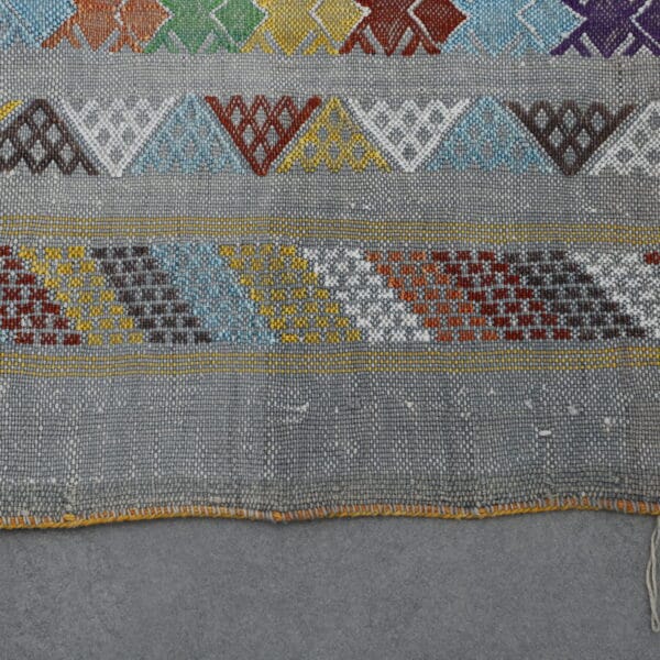 Colorful Moroccan Kilim with Intricate Geometric Design - Image 6