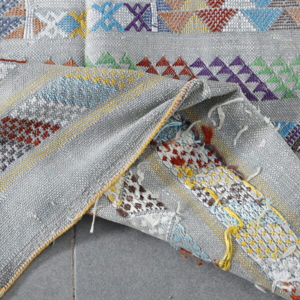 Colorful Moroccan Kilim with Intricate Geometric Design - Image 7