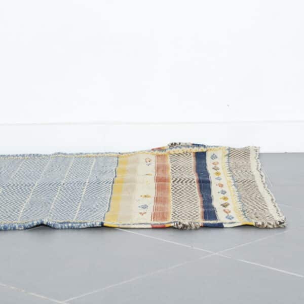 Colorful Moroccan Kilim with Geometric Stripes - Image 6
