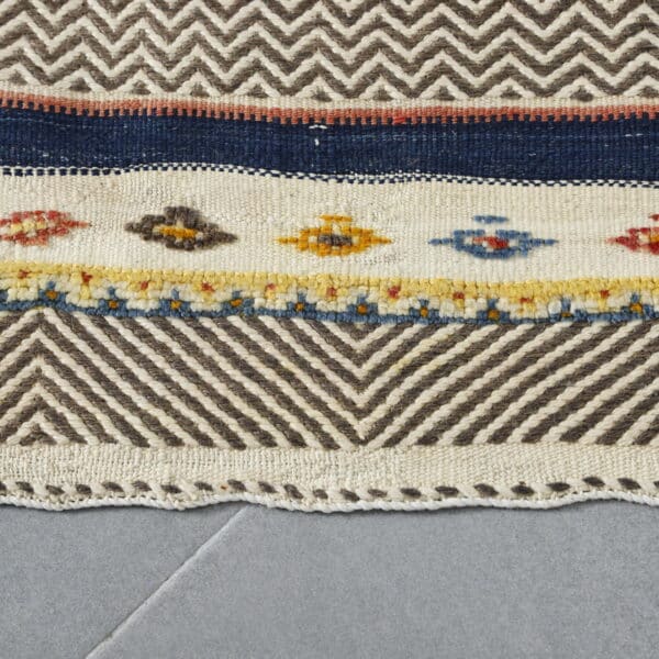 Colorful Moroccan Kilim with Geometric Stripes - Image 3