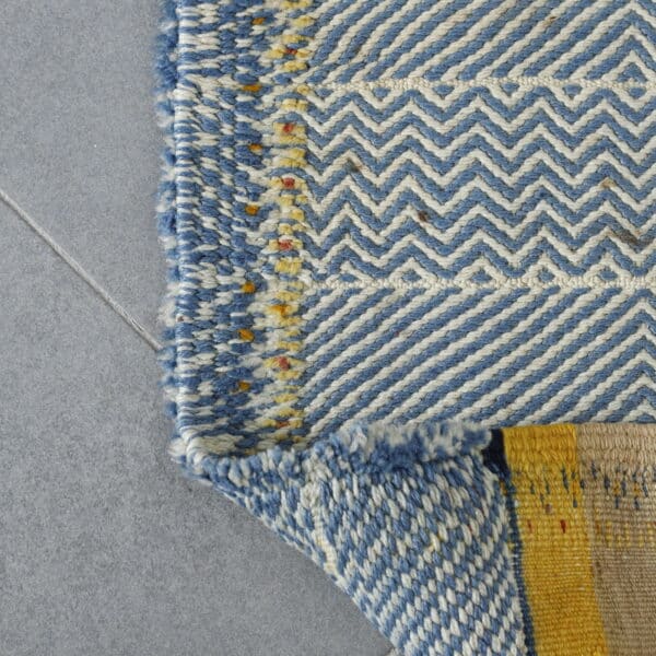 Colorful Moroccan Kilim with Geometric Stripes - Image 7