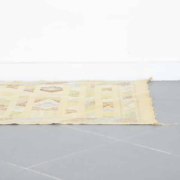 Neutral Moroccan Kilim with Geometric Motifs - Image 2