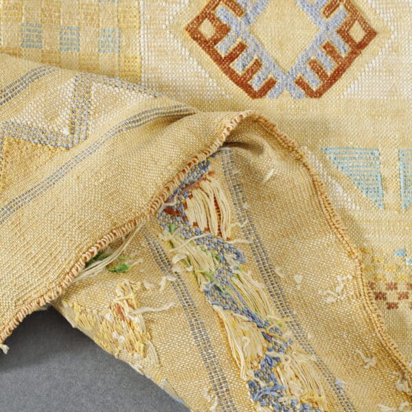 Neutral Moroccan Kilim with Geometric Motifs - Image 5
