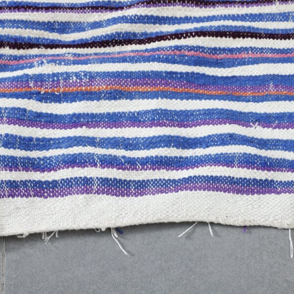Blue Moroccan Kilim with Geometric Motifs - Image 5