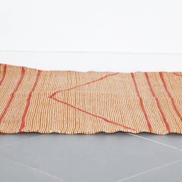 Terracotta Moroccan Kilim with Diamond Motif - Image 2