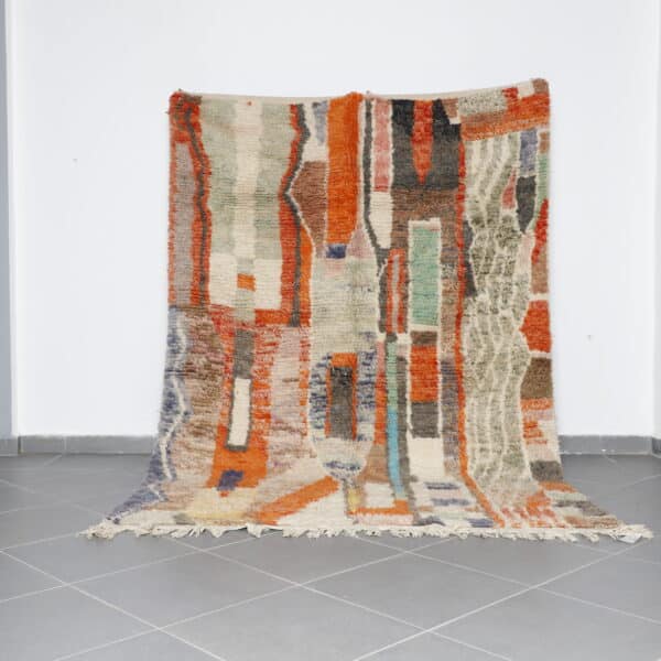 Boujaad Carpet 9.4x6.4 Ft handmade in Morocco with Amazigh tribal motifs