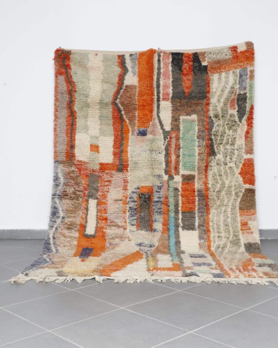 Boujaad Carpet 9.4x6.4 Ft handmade in Morocco with Amazigh tribal motifs
