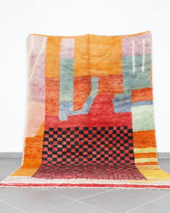Boujaad Carpet 10.3x6.6 Ft handmade in Morocco with tribal Amazigh patterns
