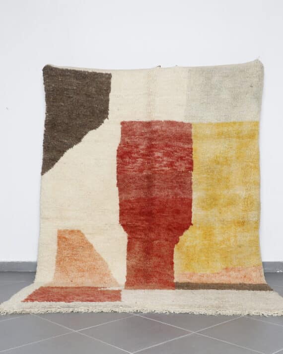 Colorful Beni Ourain 9.0x6.6 Ft handmade in Morocco with vibrant tribal motifs
