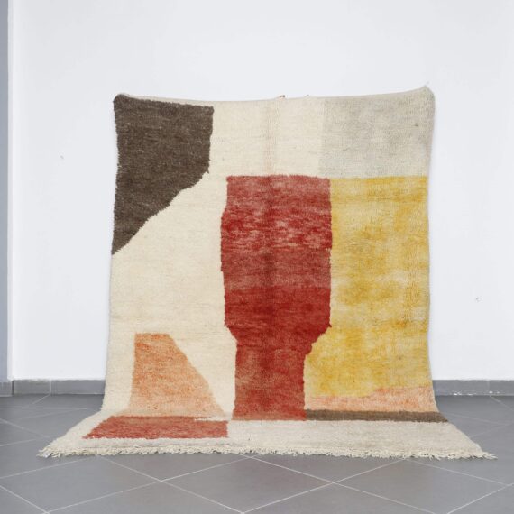 Colorful Beni Ourain 9.0x6.6 Ft handmade in Morocco with vibrant tribal motifs