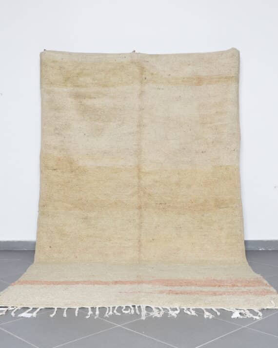 Faded Pink Boujaad Rug 10.8x6.4 Ft handmade in Morocco with tribal Amazigh motifs