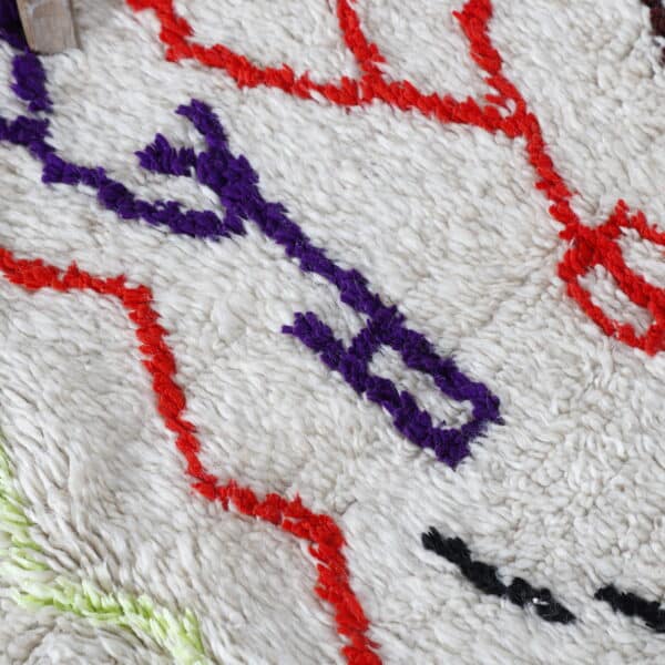 Colorful Azilal Rug 7.9x4.9 Ft – Handknotted Moroccan Wool - Image 5