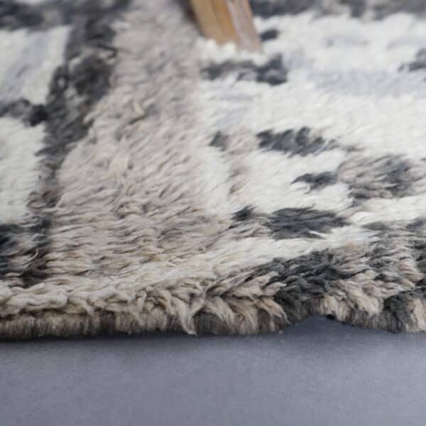 Black and White Boujaad Rug 7.7x5.2 Ft – Handmade Wool - Image 5