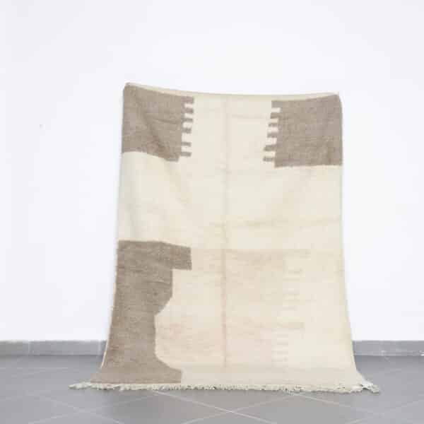 Beni Ourain Rug 7.9x5.2 Ft handmade in Morocco with tribal Amazigh patterns