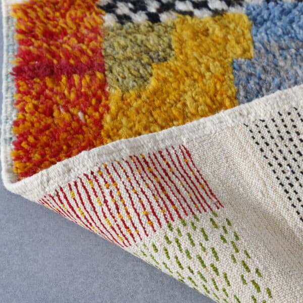 Colorful Taznakht Rug 5.2x4.7 Ft – Handmade Moroccan Wool - Image 4