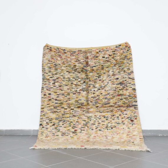 Fabulous Boujaad Carpet 5.3x6.6 Ft handmade in Morocco with tribal motifs