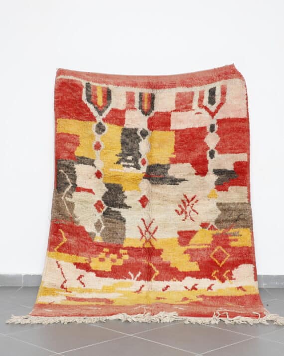New Boujaad Rug 7.2x5.1 Ft handmade in Morocco with Amazigh motifs