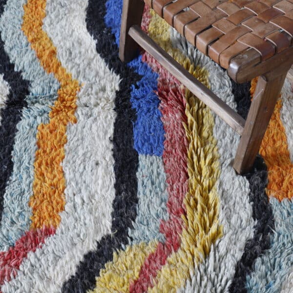 Boujaad Multicolored Rug 8.4x5.6 Ft – Handknotted Moroccan Wool - Image 3