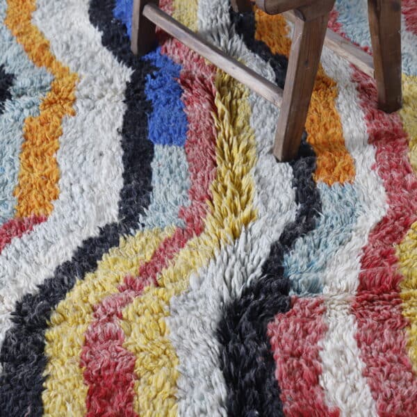Boujaad Multicolored Rug 8.4x5.6 Ft – Handknotted Moroccan Wool - Image 5