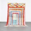 Abstract Boujaad Rug 8.5x5.6 Ft handmade in Morocco with Amazigh motifs