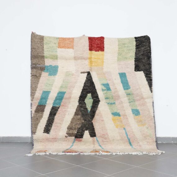 New Boujaad Rug 6.6x6.4 Ft handmade in Morocco with Amazigh motifs