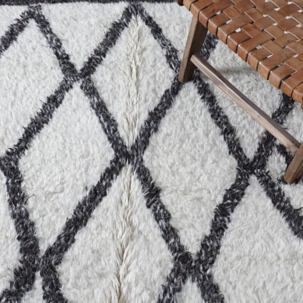 Beni Ourain Rug 9.5x6.1 Ft – Handknotted Moroccan Wool Rug - Image 3