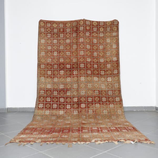 Vintage Beni Mguild 11.6x6.1 Ft handknotted in Morocco with Amazigh motifs