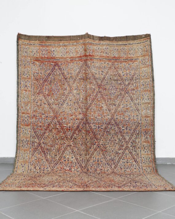Vintage Beni Mguild 9.4x6.6 Ft handknotted in Morocco with Amazigh motifs