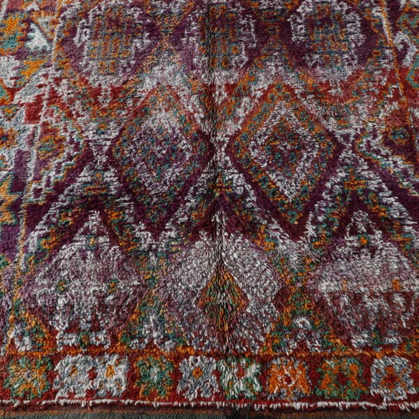 Vintage Zayan 9.5x5.7 Ft – Handknotted Moroccan Wool Rug - Image 4