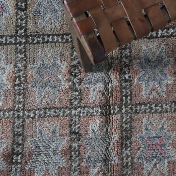 Vintage Beni Mguild 6.8x5.8 Ft – Handknotted Moroccan Wool Rug - Image 5