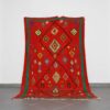 Vintage Red Boujaad 9.1x5.8 Ft handknotted in Morocco with tribal Amazigh motifs