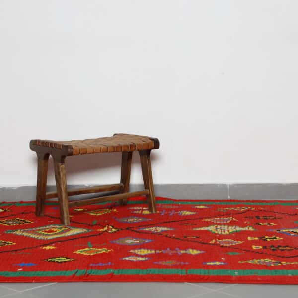 Vintage Red Boujaad 9.1x5.8 Ft – Handknotted Moroccan Wool Rug - Image 5