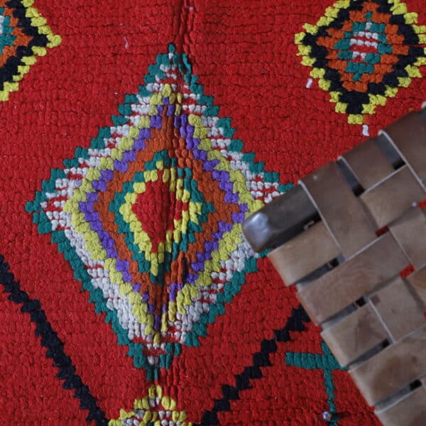 Vintage Red Boujaad 9.1x5.8 Ft – Handknotted Moroccan Wool Rug - Image 2