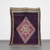 Vintage Boujaad Carpet 8.0x5.5 Ft handknotted in Morocco with mauve Amazigh motifs
