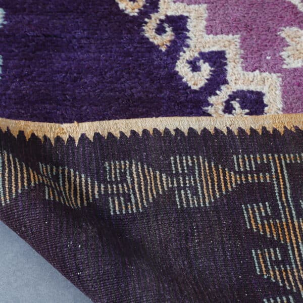 Vintage Boujaad Carpet 8.0x5.5 Ft – Handknotted Mauve Wool Rug - Image 7